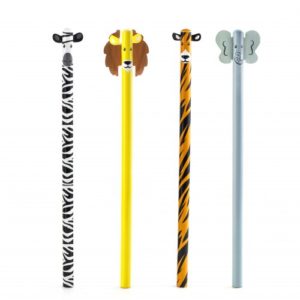 Set dřevěných tužek - safari zvířátka