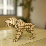 Dřevěné 3D puzzle šavlozubý tygr