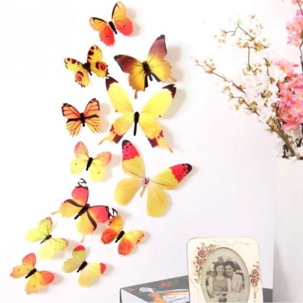 3D motýlci na stěnu
