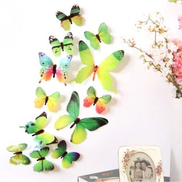 3D motýlci na stěnu